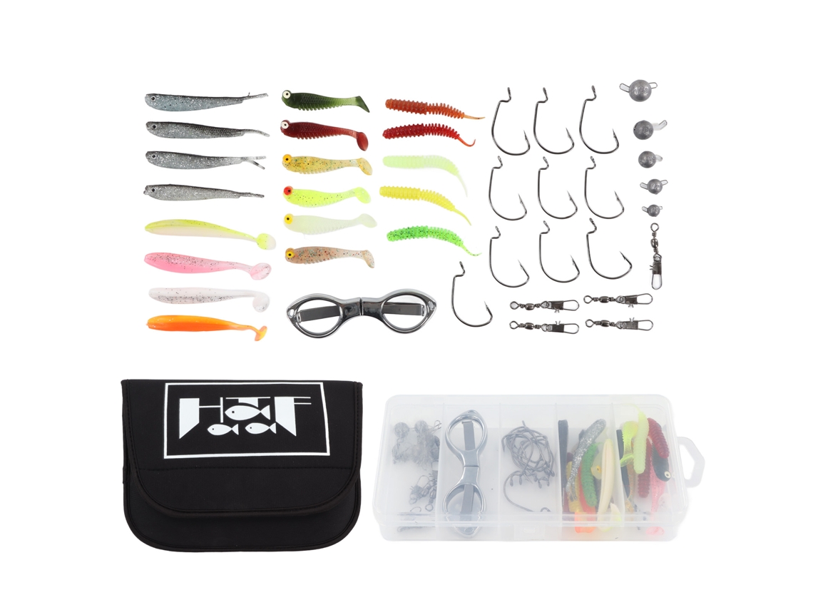 Mali kit de Iscas para Pesca com 42 Peças Iscas Realistas e Anzóis Afiados Conjunto Profissional para Pesca Ao Ar Livre