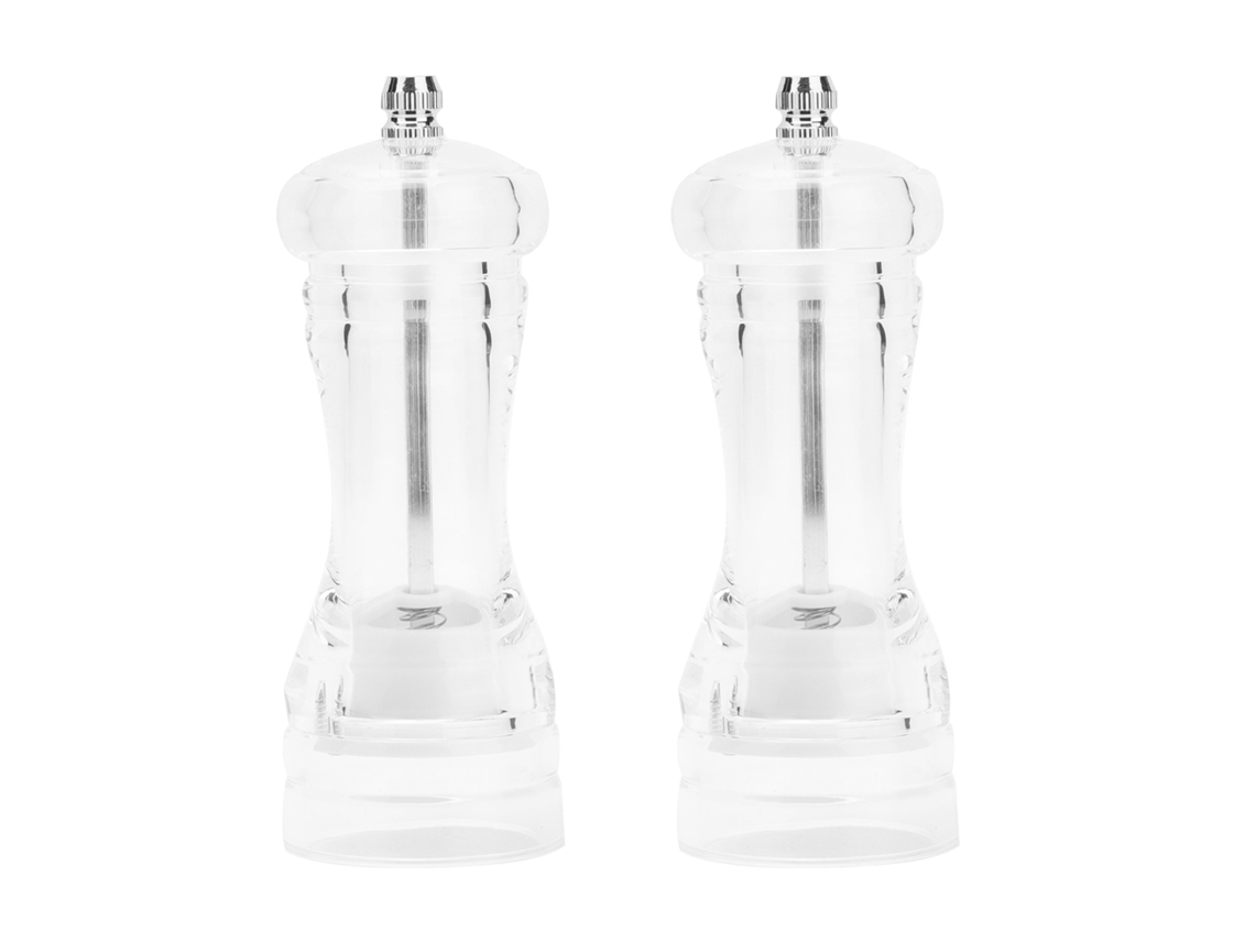 2 Molinillos Manuales De Pimienta Y Sal De Acrílico Transparente Ajustables, Herramienta De Cocina De 5 Pulgadas.