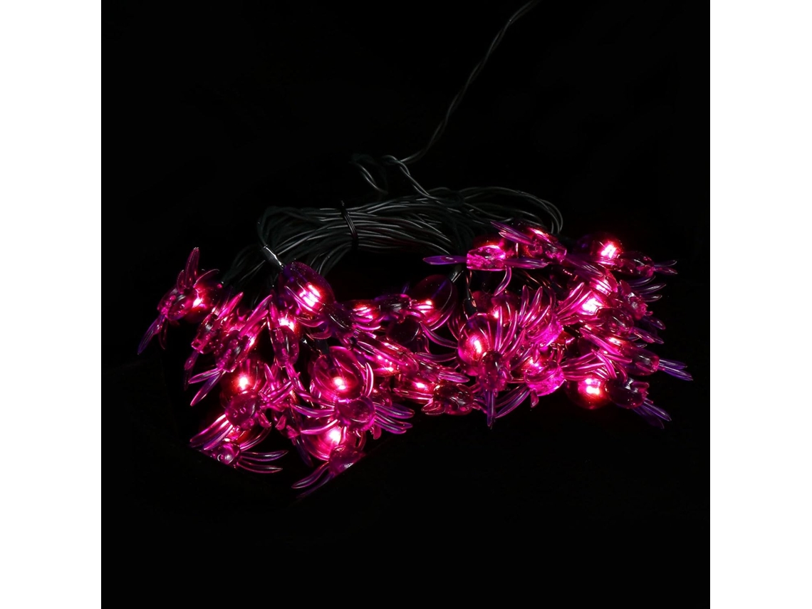 Araña luminosa alimentada por energía solar para decoración de Halloween en exteriores, jardines y patios traseros. Exclusivamente LED.