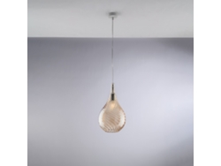 Pluvia - Suspensión De Hierro Con Cristal Pyrex Ámbar 1 Luz 142 - Ø20 - Bl264-s1-am