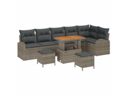 Maison Exclusive - Conjunto De Sofás De Jardín 9 Pcs Gris Ratán Sintético