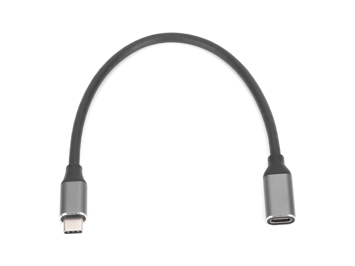 Cabo Extensor Usb C Macho Para Fêmea Hd 4k 3.1 Pd 60w 3a 0.25m Com Alumínio E Pvc