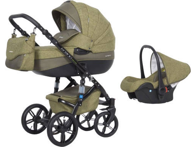 Carrito de Bebé Individual RIKO Brano Natural + Carlo Isofix Ready Olive