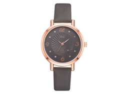 Reloj De Pulsera Sencillo De Cuarzo Para Mujer Con Correa De Piel Sintética Gris.
