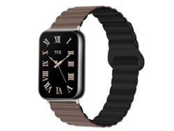 Bracelete Para Redmi Watch 6 / 5 / 4 - Silicone Magnético Reversível - Fecho Duas Cores Chocolate + Preto