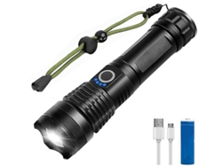 Linterna LED XHP50 de 4000 lúmenes, 5 modos de zoom, IPX8, para camping, color negro, Yizhood