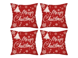 4 Fundas de Cojines Navideños Copo de Nieve Reno Árbol de Navidad TRUYUETY