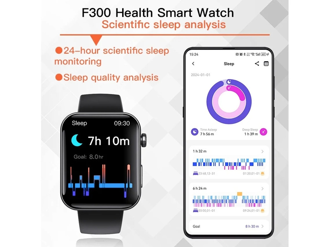 Smartwatch 2.1 Pulgadas Pantalla Bluetooth Llamada Monitoreo De Salud Ip67 Impermeable Negro Yizhood