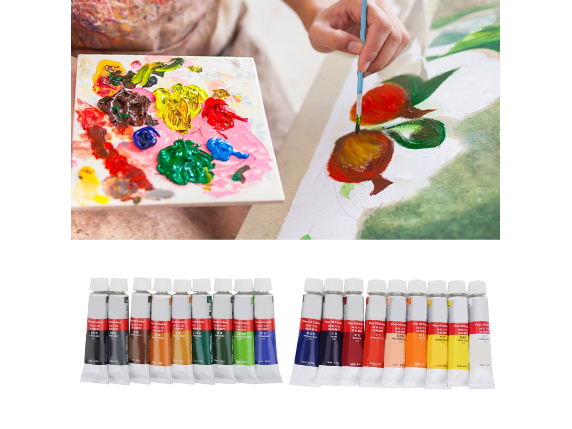 Juego De 18 Pinturas Al Óleo Profesionales De Pigmentos Vivos Para Pintar Sobre Lienzo Y Papel.