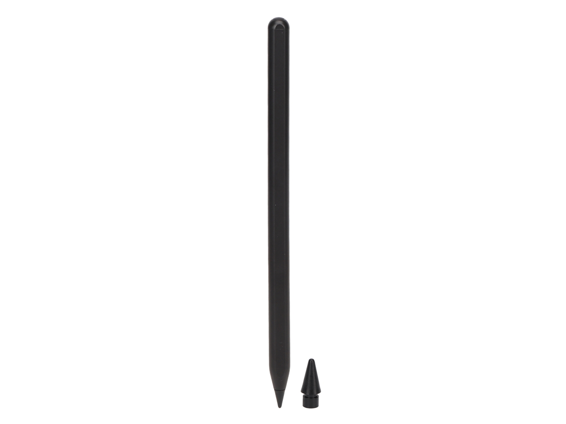 Lápiz óptico para tabletas iOS en varios tamaños, negro con Bluetooth y luz dorada.