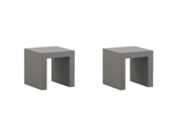 Conjunto De 2 Cadeiras De Jardim Beliani Taranto De Cimento Com Fibra Cinzento 40x40x40