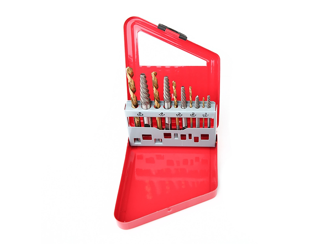 10 Peças Extraidores De Parafusos Hss Kit De Brocas Para Retirar Parafusos Danificados Equipamento Industrial
