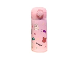 Taza Térmica De Acero Inoxidable 304 Con Tapa Abatible, Aislamiento Al Vacío, Portátil, 300 Ml, Rosa.