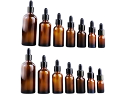 Conjunto De 14 Frascos Conta-gotas De Vidro Marrom Para Óleos Essenciais Com Tampas.