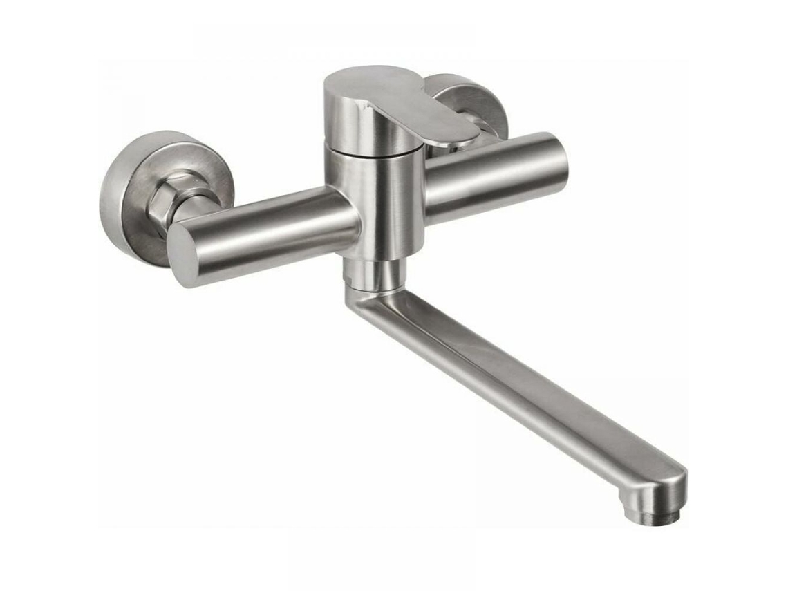 Elegante grifo de cocina de acero inoxidable 304, diseño compacto de montaje en pared, tecnología táctil para un fácil control.