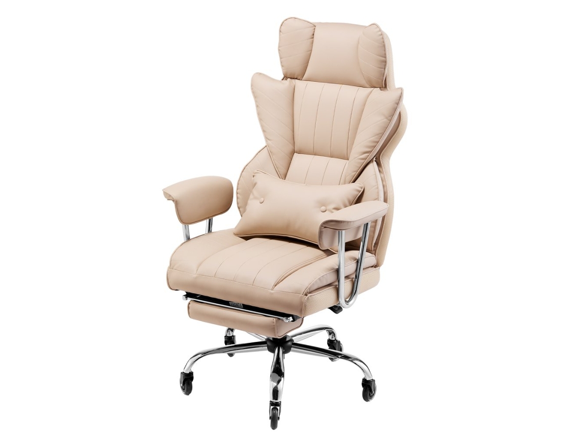 Silla de oficina presidencial ergonómica reclinable de cuero con reposapiés Tekmaquinas
