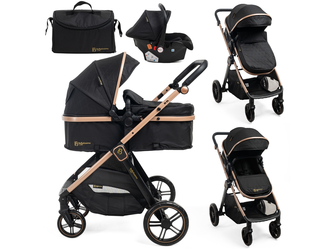 Cochecito Trio 3 en 1 - 0-22 kg BEBELISSIMO - Iris - negro