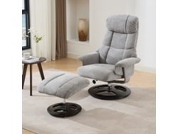 Sillón De Masaje Con Calefacción, Reclinable 360°, De Chenilla, Color Gris.