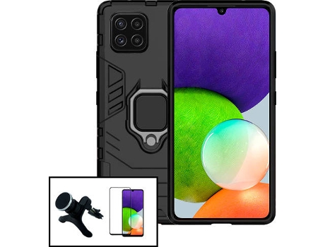 Kit Carcasa + Protector de Pantalla + Soporte Samsung Galaxy M22 PHONECARE Military Defender