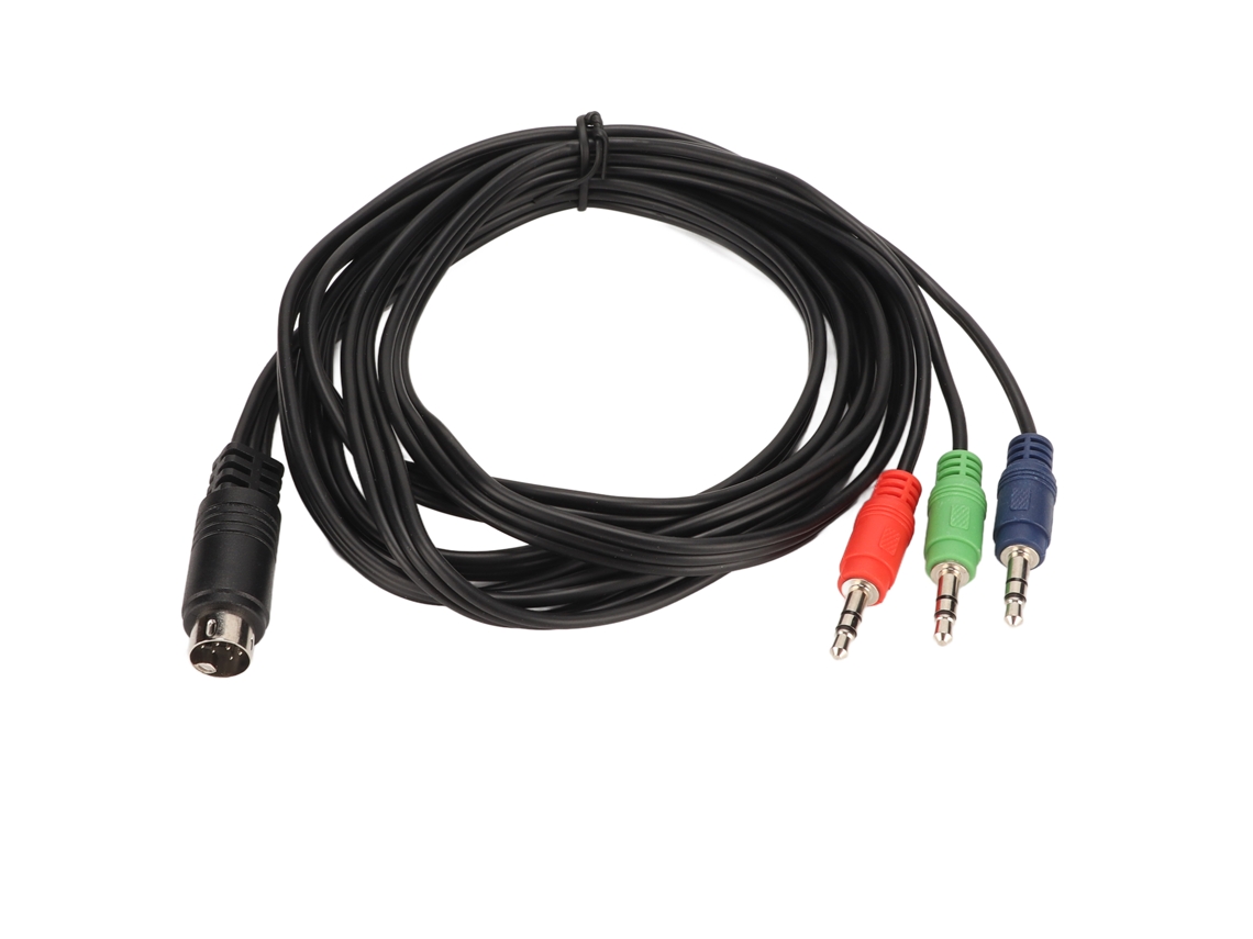 Cable Adaptador Mini Din De 9 Pines A 3 Conectores Dc De 3,5 Mm Plug And Play Para Amplificadores De Altavoces E Instrumentos Musicales