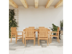 Sillas de jardín apilables (6 unidades, 56,5 x 57,5 x 91 cm), teca maciza, DKD Home Decor