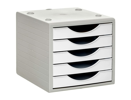Archivador Modular Archivo 2000 ArchivoTec Serie 4000 5 cajones Din A4 Blanco Pastel (34 x 27 x 26 cm)
