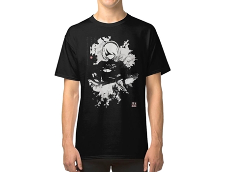Camiseta ROCKINSTONE Nierautomata 2B Japan Ink Algodón para Hombre (S)