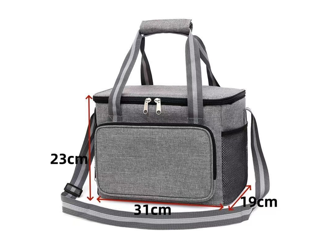 Bolsa Térmica Para El Almuerzo Con Correa Hombro, A Prueba De Fugas, Hombres Y Mujeres, Ideal Trabajo O Picnics - Gris