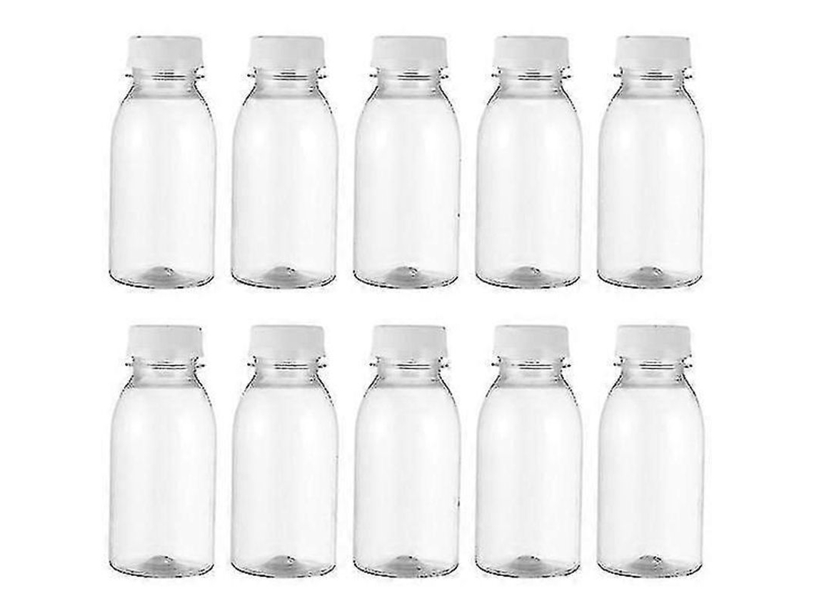 10 Unidades De Botellas De Plástico Transparente De 200 Ml Para Almacenar Leche Y Bebidas.