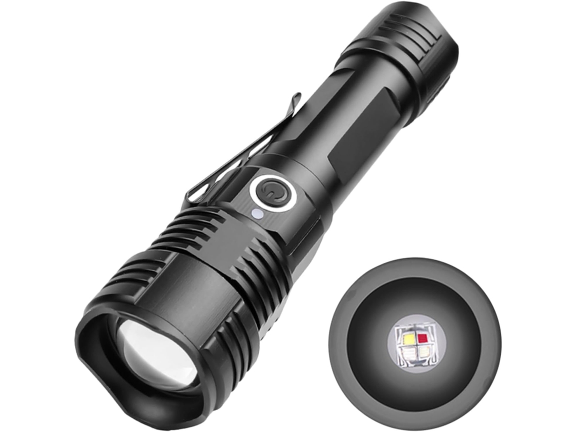 Linterna Led Multifuncional De 1 Pieza Con Modos De Zoom, Lámpara De Caza Y Camping Para