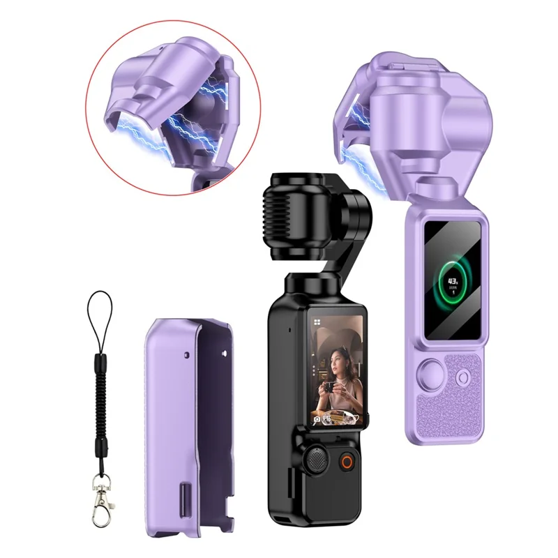 Funda EIFSON para cámara DJI Osmo Pocket 3, con protector de correa + protector de estabilizador + cordón (compatible, color morado)