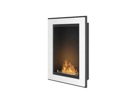 Chimenea de bioetanol empotrada de pared RAME 550 Blanca con cristal OUTINFIRE