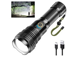 Linternas LED recargables, linterna YIZHOOD Lantern-0110 de 100.000 lúmenes altos, linterna táctica más brillante con zoom (negro) YIZHOOD