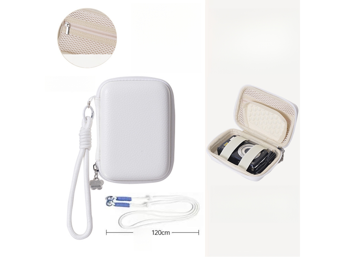 Bolsa para Câmara, Caixa de Armazenamento Resistente a Quedas, com Cordão CUICH (branca)