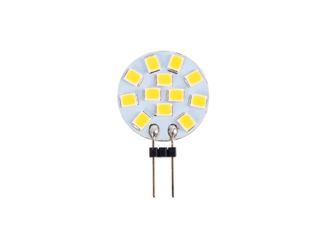 Bombilla Led G4 Bi-Pin Circular Plana 12V AC/DC 2W Blanco Neutro Branco Neutro