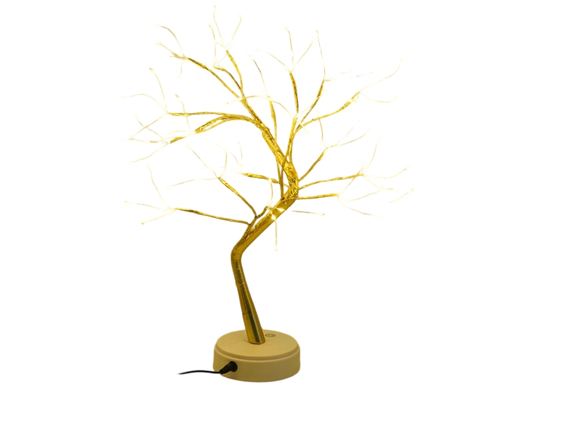 Árbol de bonsái LED, luz de árbol LED, lámpara de mesa de bonsái LED, decoración DIY, funciona con USB y pilas, luz ajustable para bodas y Acción de Gracias