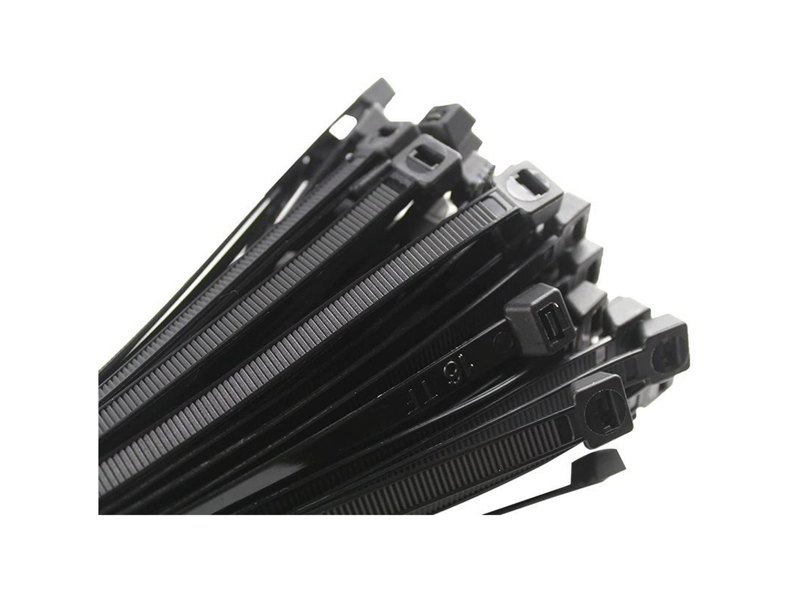 Brida Para Cables De 200x2,5 Mm, Cable De Nailon Rilsan, Color Negro, Resistencia De 8,1 Kg, Paquete De 1000 Unidades.