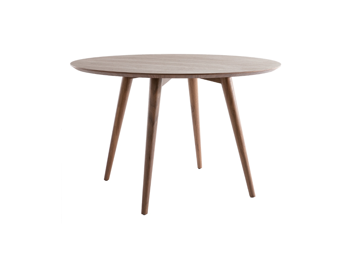 Mesa de Comedor Diseño Redondo Nogal D120 Livia MILIBOO