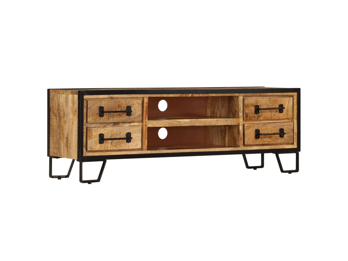 Mueble de TV con cajones de madera maciza de mango, 120 x 30 x 40 cm, DKD Home Decor