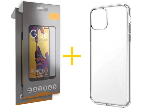 Kit Funda + 2 Protectores de Pantalla Apple iPhone 11 Pro Max SKYHE Full Liso (Transparente)