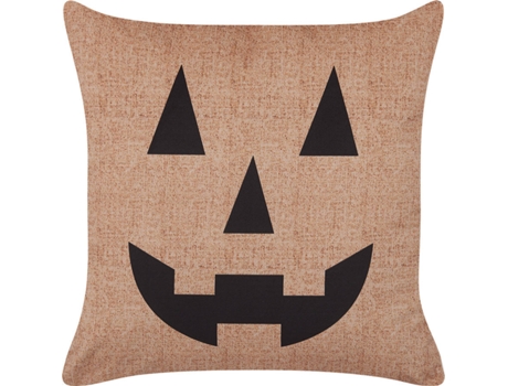 Cojín de terciopelo beige/negro 45 x 45 cm BELIANI Sebes