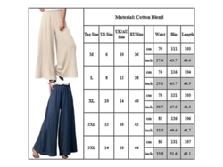 2026-pantalones Anchos Para Mujer Con Cintura Elástica, Sueltos Y Casual De Mezcla De Algodón