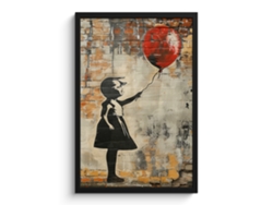 Póster Enmarcado Graffiti - Banksy - Chica - Arte Callejero 40x60 Cm