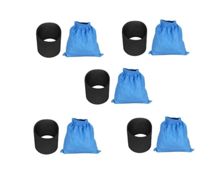 Bolsas de filtro textil, filtro de espuma húmedo y seco para aspiradora Karcher Mv1 Wd1 Wd2 Wd3, 10 piezas