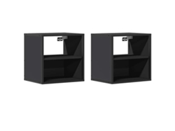 Juego de 2 mesitas de noche de pared negras MAISON EXCLUSIVE (40x31x39,5 cm)