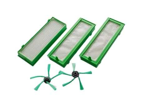 Para vorwerk kobold vr200 e vr300 3 filtros hepa e 2 escovas laterais