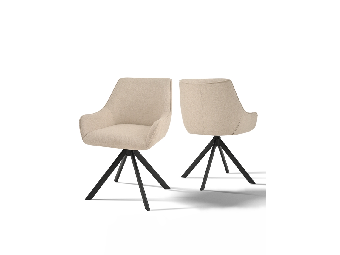 Sillas De Comedor Goeurvant 1178(pack De 2, Beige, Tela)