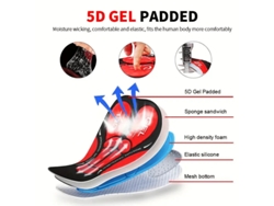 Calça De Ciclismo Masculina Vermelha Tamanho M Com Gel 3d Respirável À Prova De Choque Elástica E Absorvente De Suor Ideal Para Ciclismo
