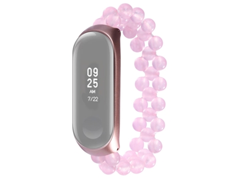 Correa de cuentas trenzadas cuentas de jade para Xiaomi Mi Band 5/Mi Band 6 - rosa