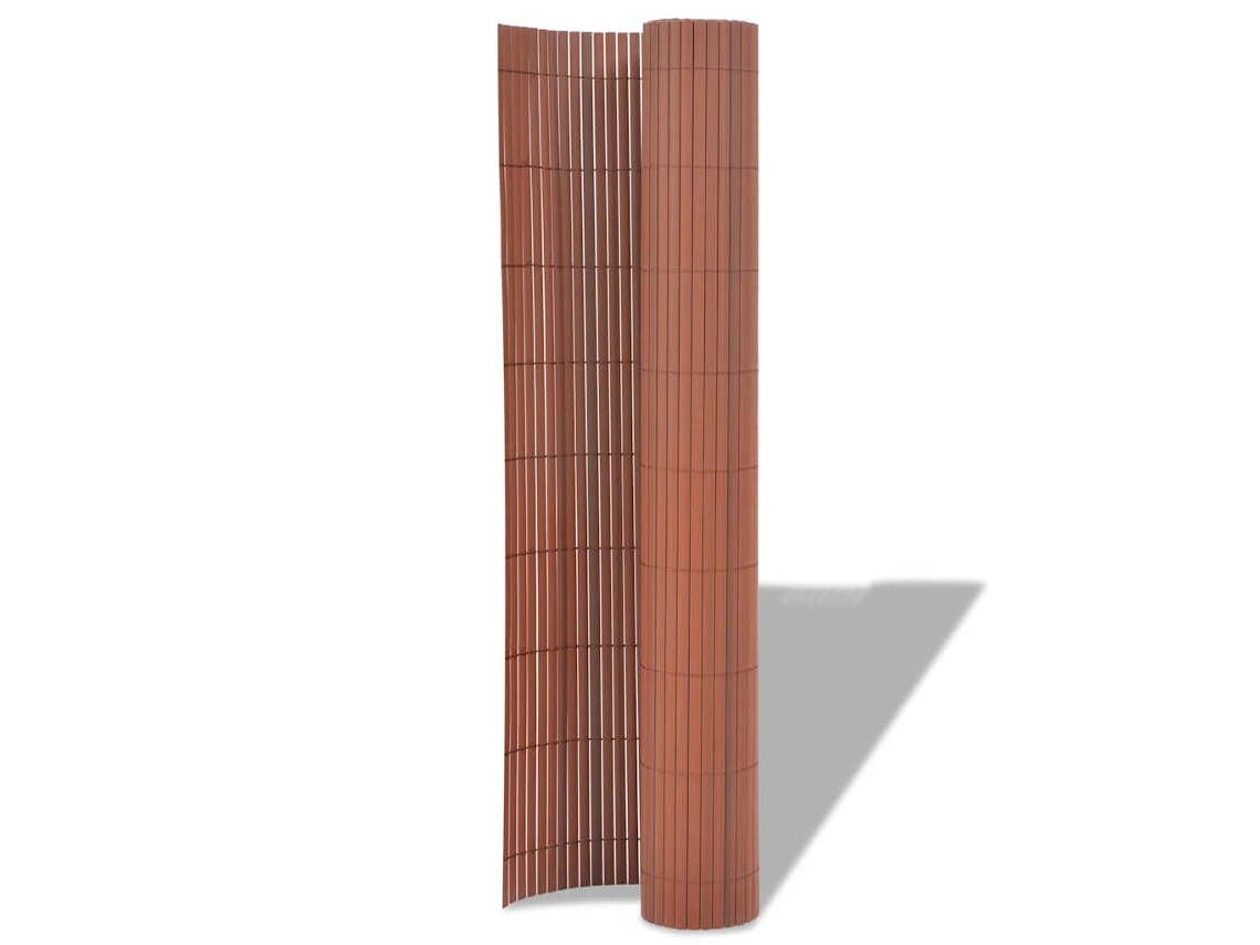 Valla de jardín de PVC de doble cara 90x300 cm Marrón MAISON EXCLUSIVE